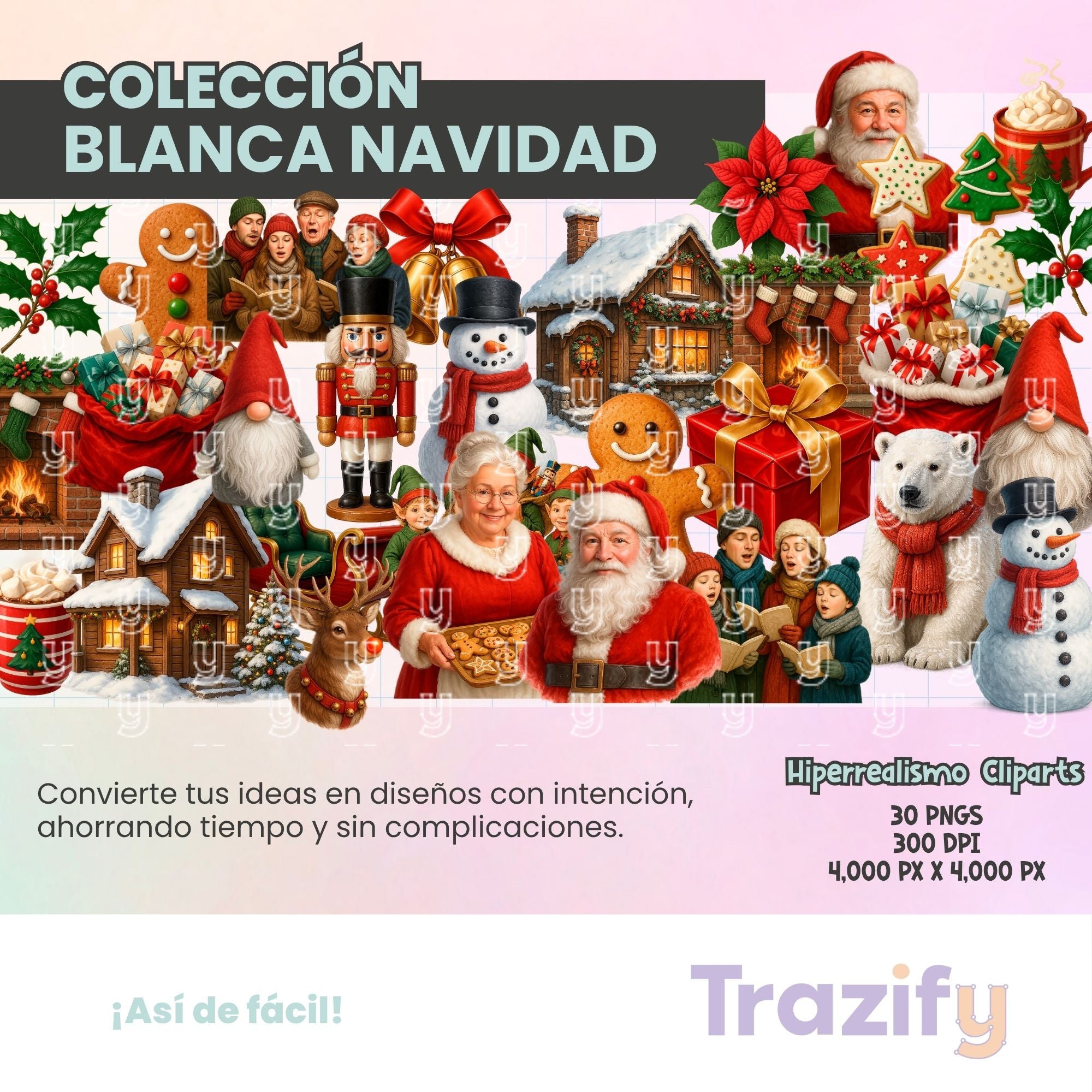 04 - Blanca Navidad - HIPERREALISMO Cliparts Digitales