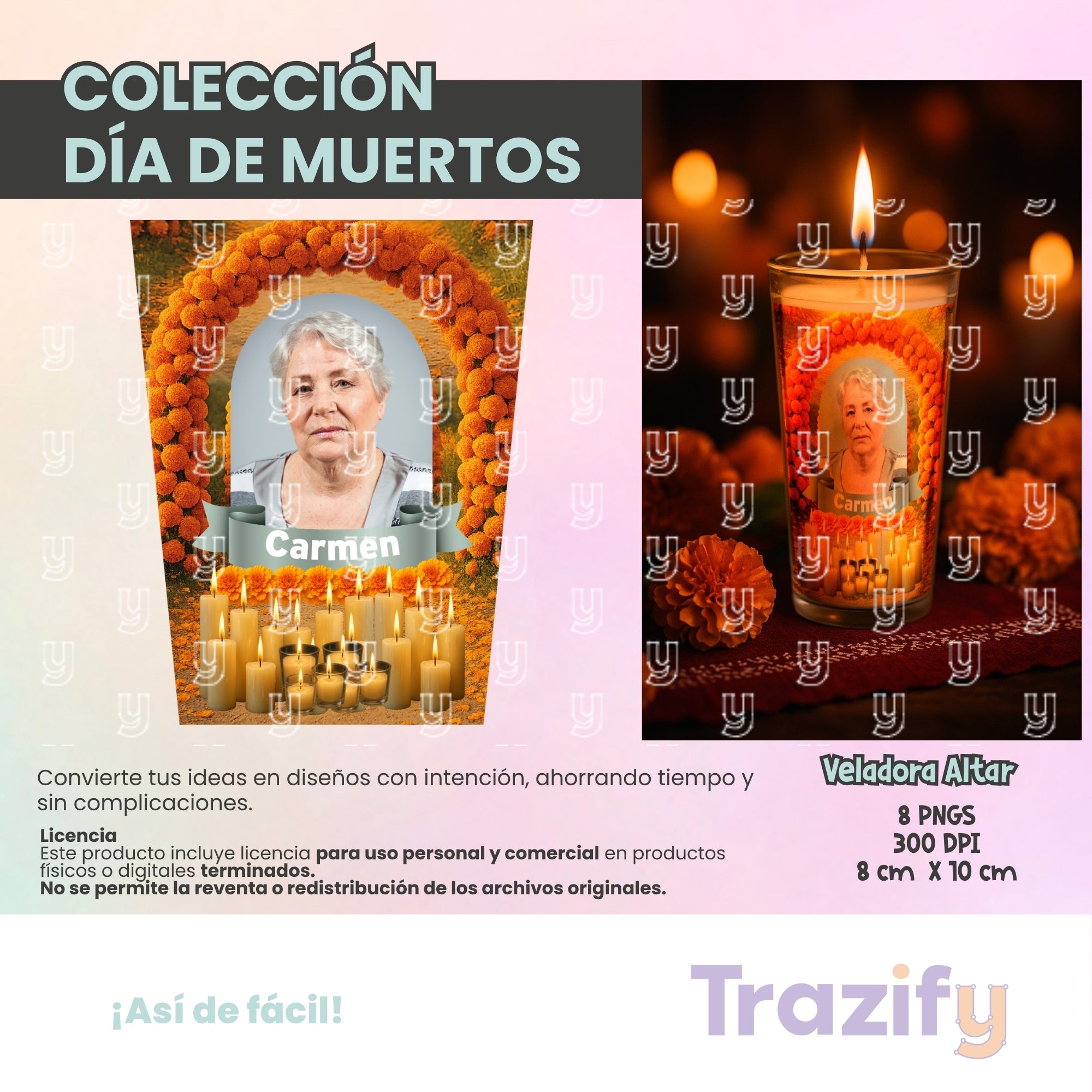 06 - Día de Muertos - VELADORAS ALTARES 01 Artes Digitales