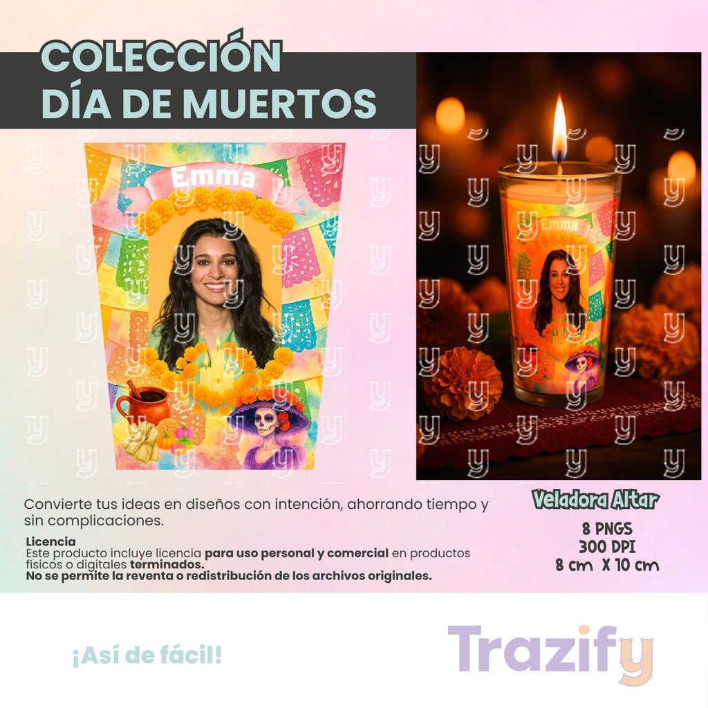 09 - Día de Muertos - VELADORAS ALTARES 04 Artes Digitales