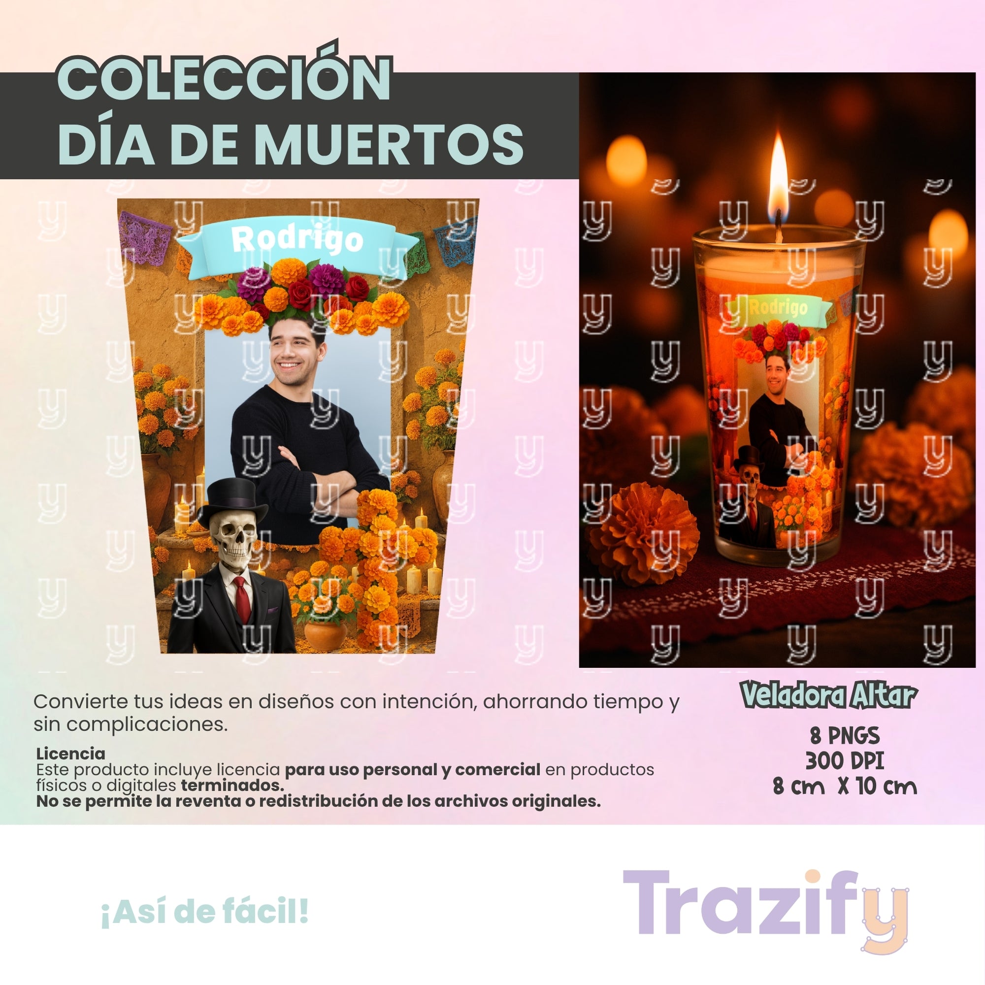 06 - Día de Muertos - VELADORAS ALTARES 01 Artes Digitales