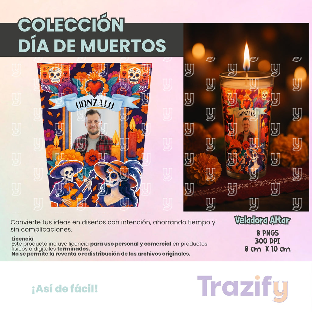 08 - Día de Muertos - VELADORAS ALTARES 03 Artes Digitales