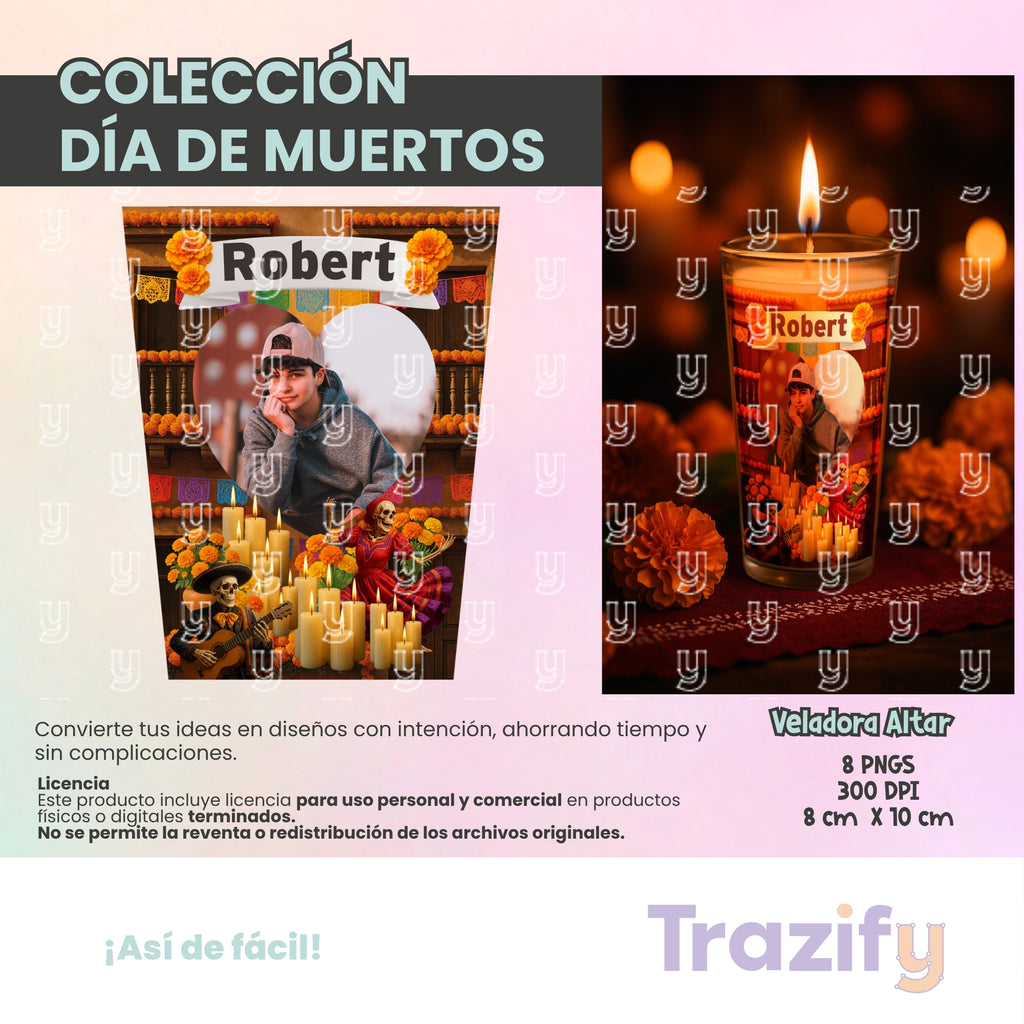 09 - Día de Muertos - VELADORAS ALTARES 04 Artes Digitales