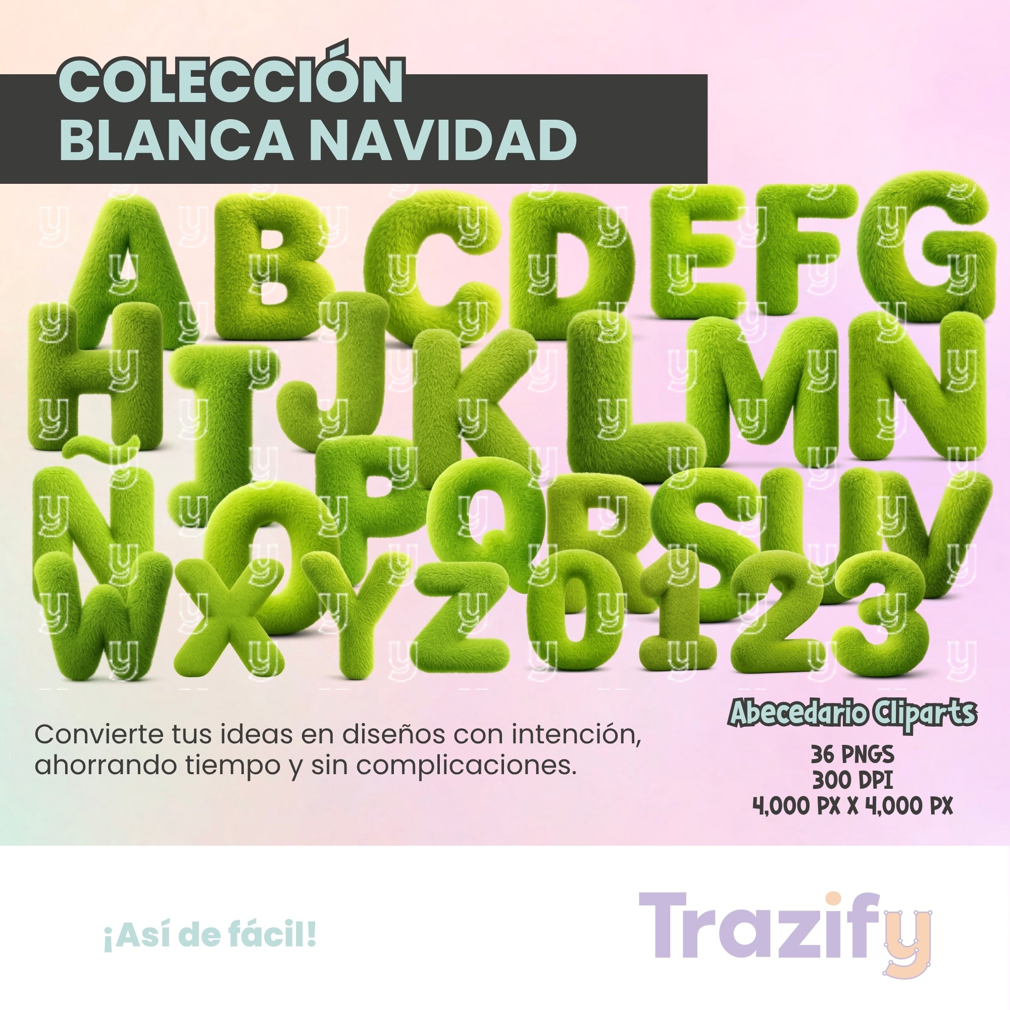 15 - Blanca Navidad - ABECEDARIO G-RINCH Cliparts Digitales