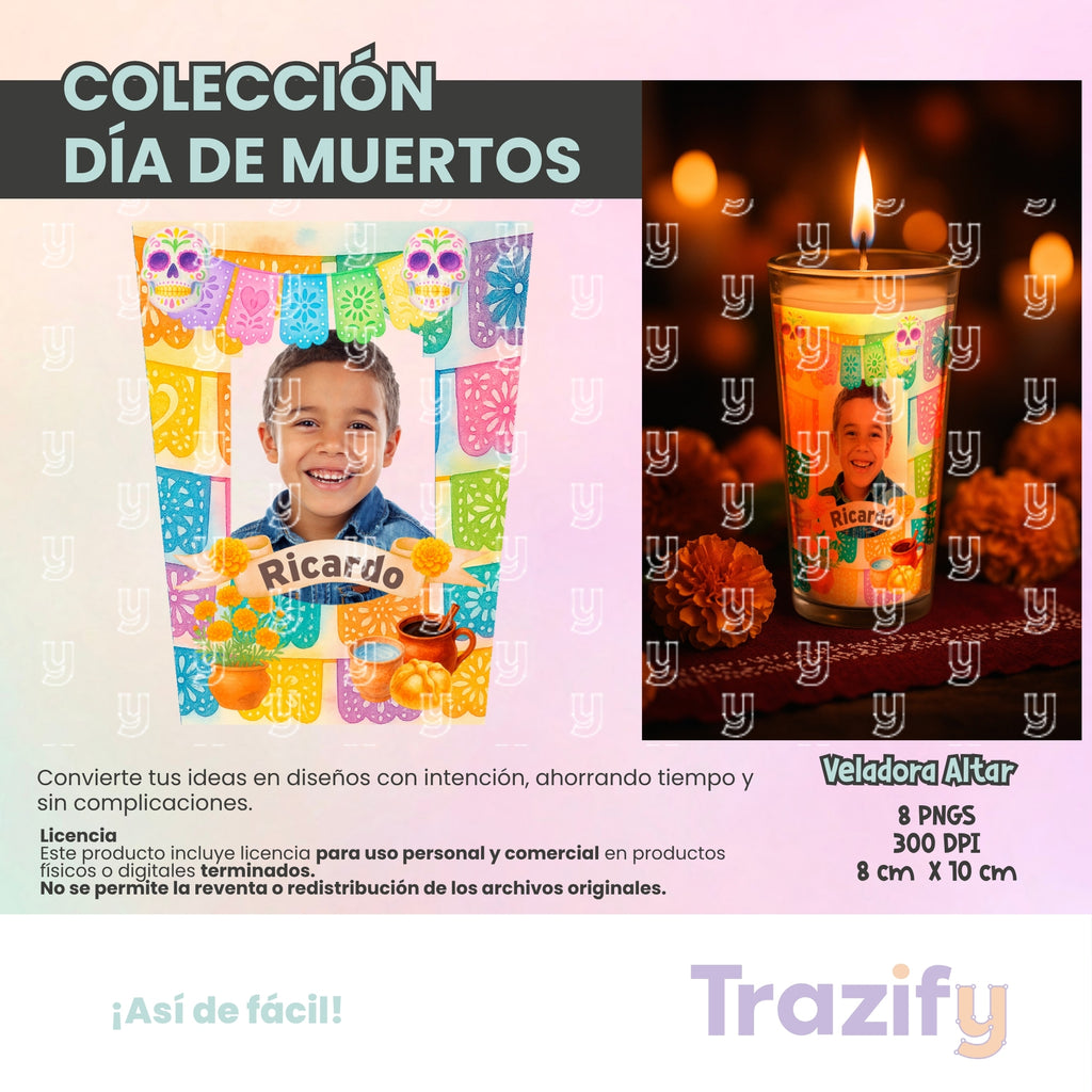 06 - Día de Muertos - VELADORAS ALTARES 01 Artes Digitales