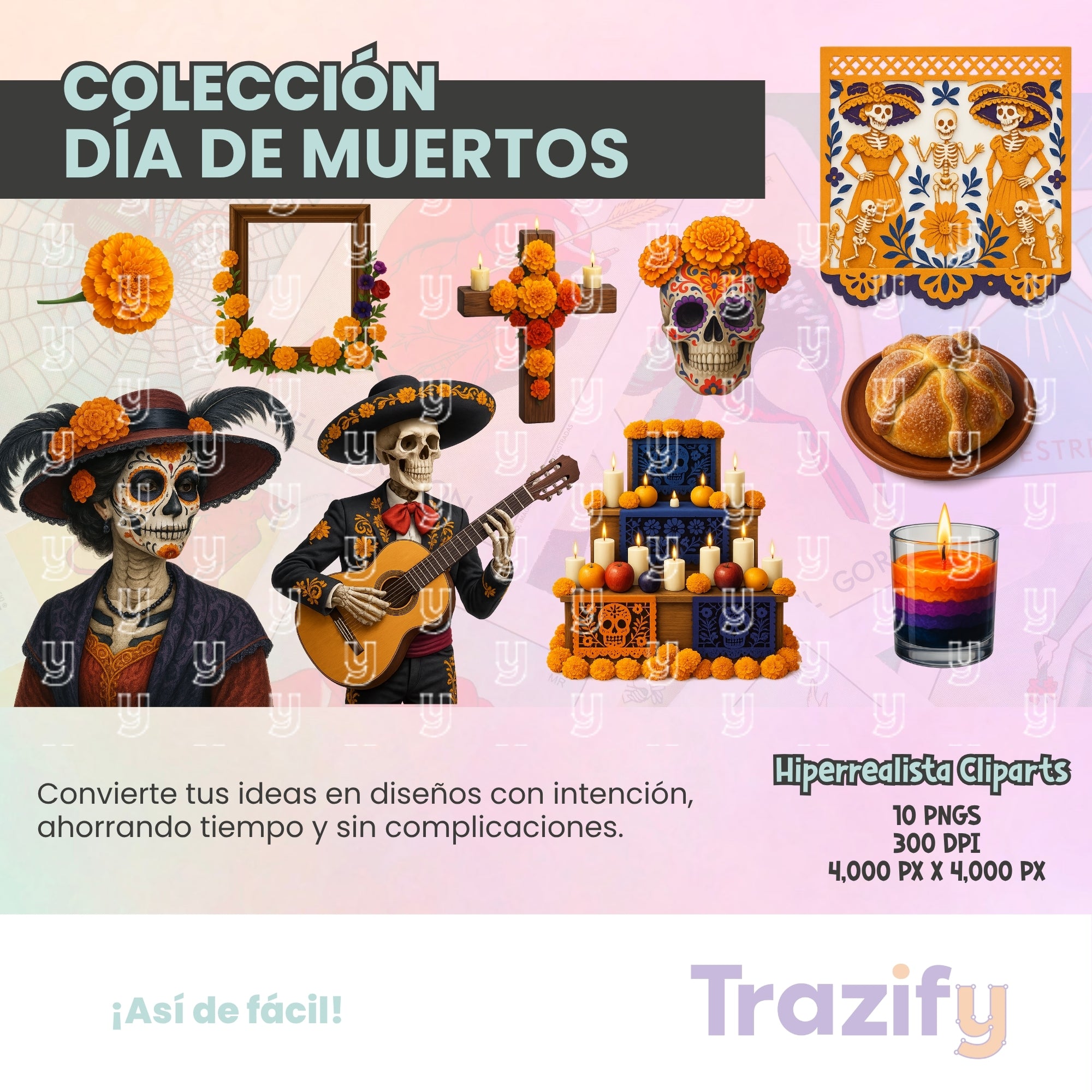 04 - Día de Muertos - HIPERREALISMO Cliparts Digitales