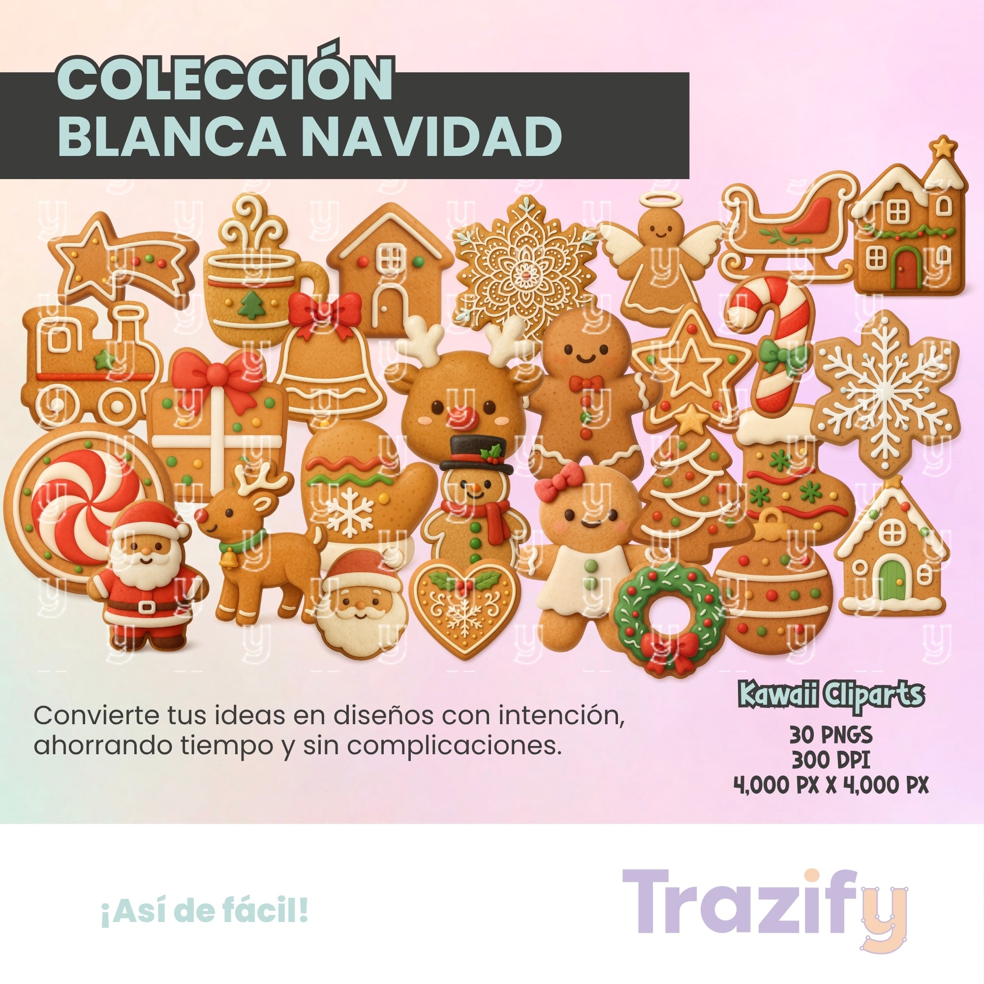 13 - Blanca Navidad - GALLETAS JENGIBRE Cliparts Digitales
