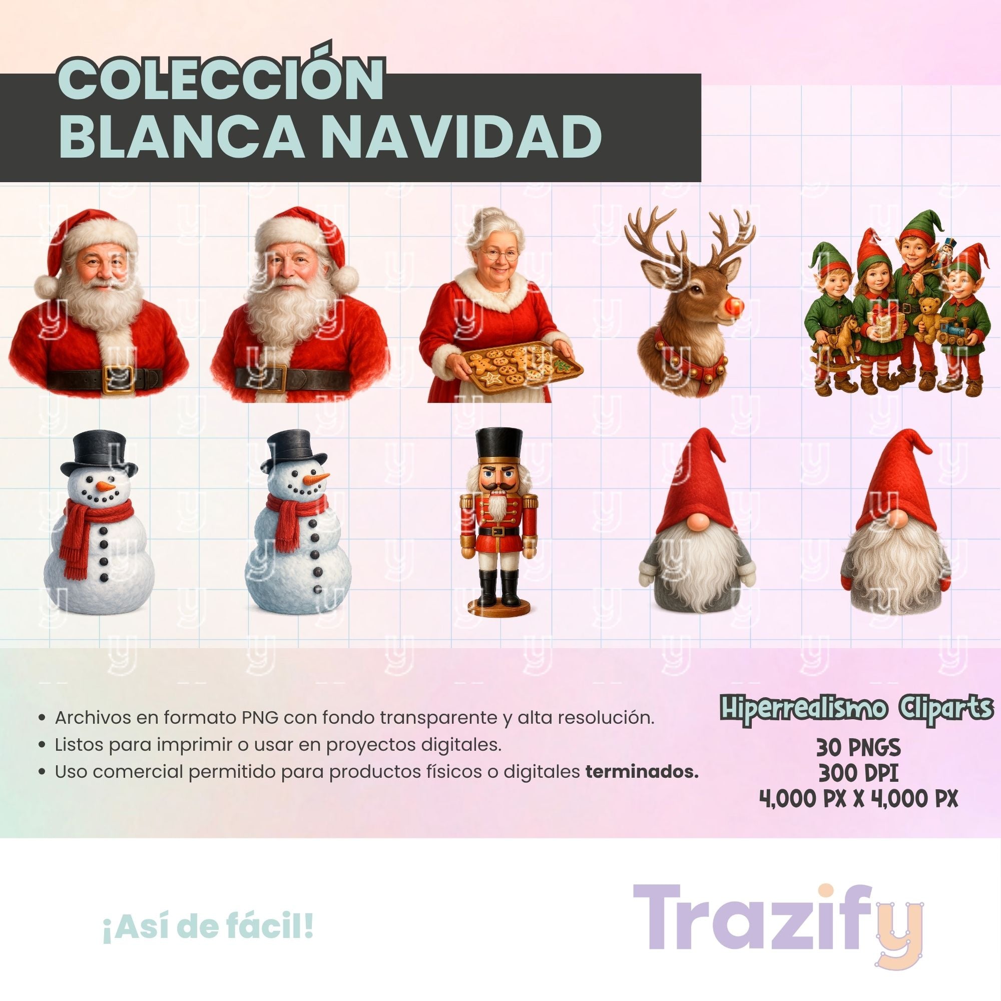04 - Blanca Navidad - HIPERREALISMO Cliparts Digitales