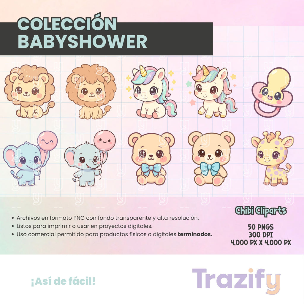 03 – Sweetness in Every Stroke – Babyshower Chibi Clipart Set