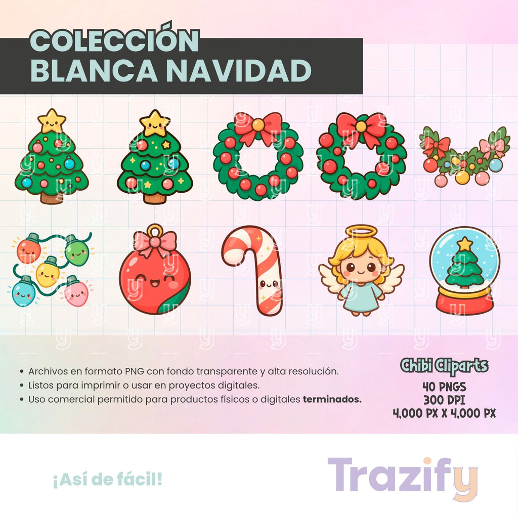 01 – White Christmas – Chibi Clipart Set