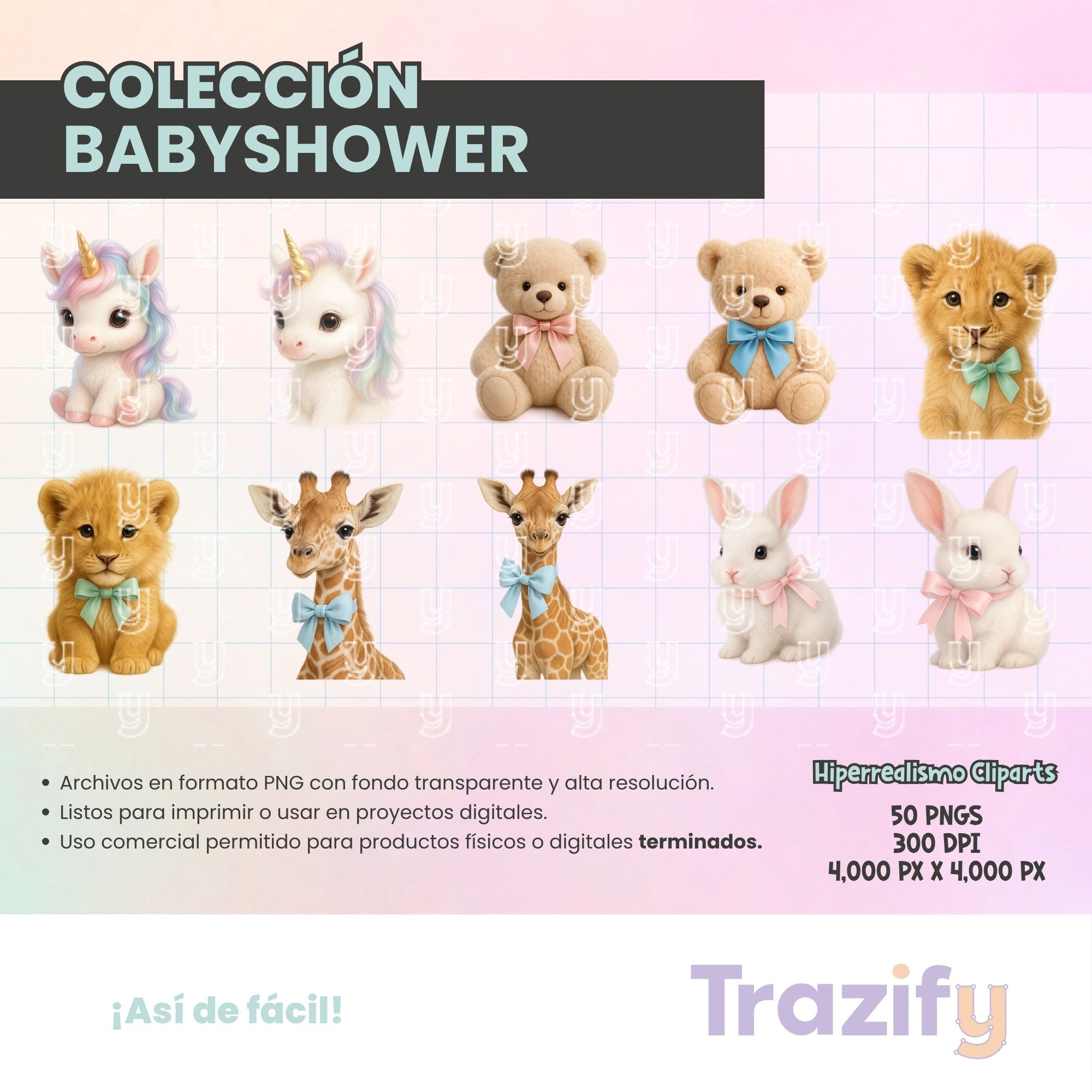 04 - Ternura En Cada Trazo - BABYSHOWER HIPERREALISMO Cliparts Digitales