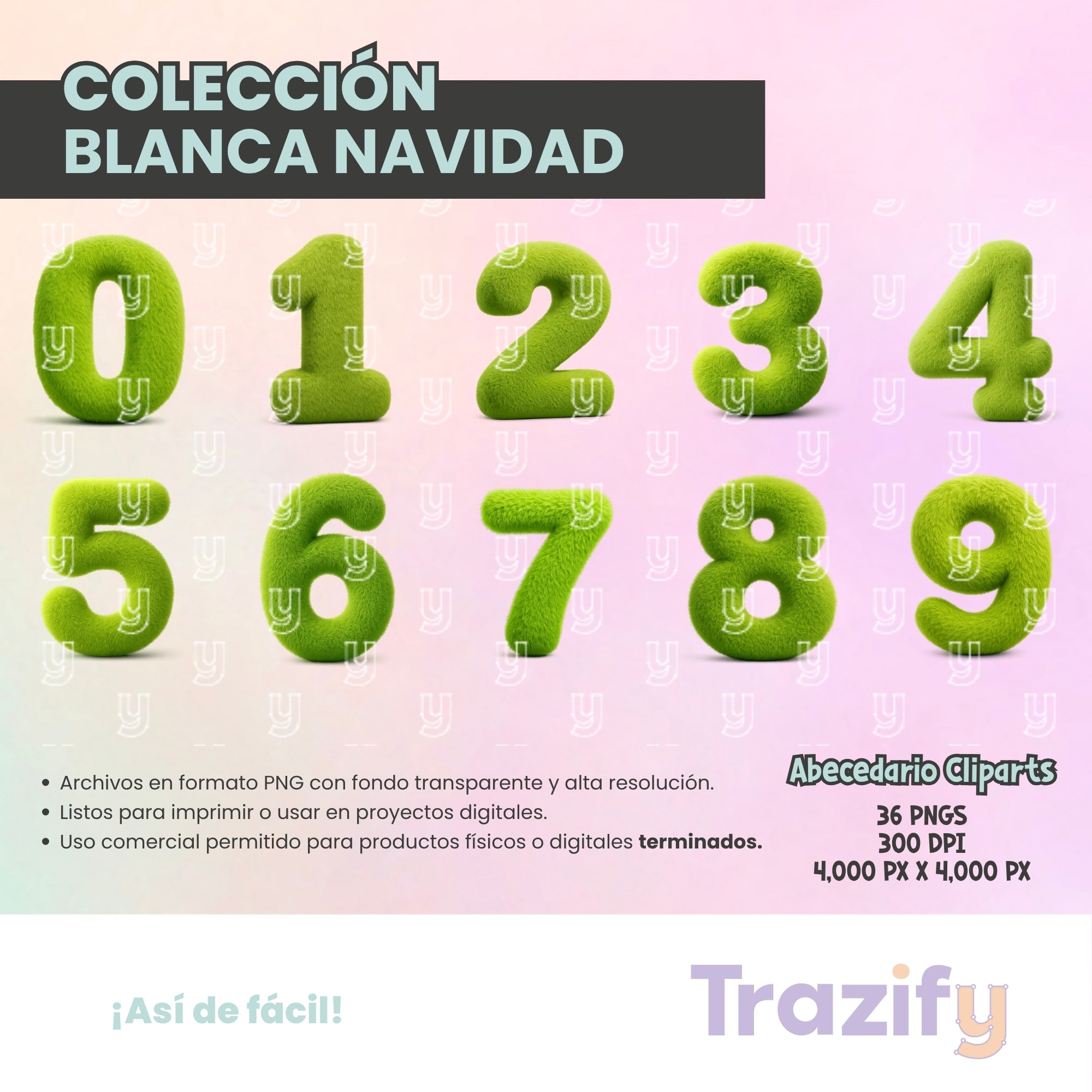 15 - Blanca Navidad - ABECEDARIO G-RINCH Cliparts Digitales