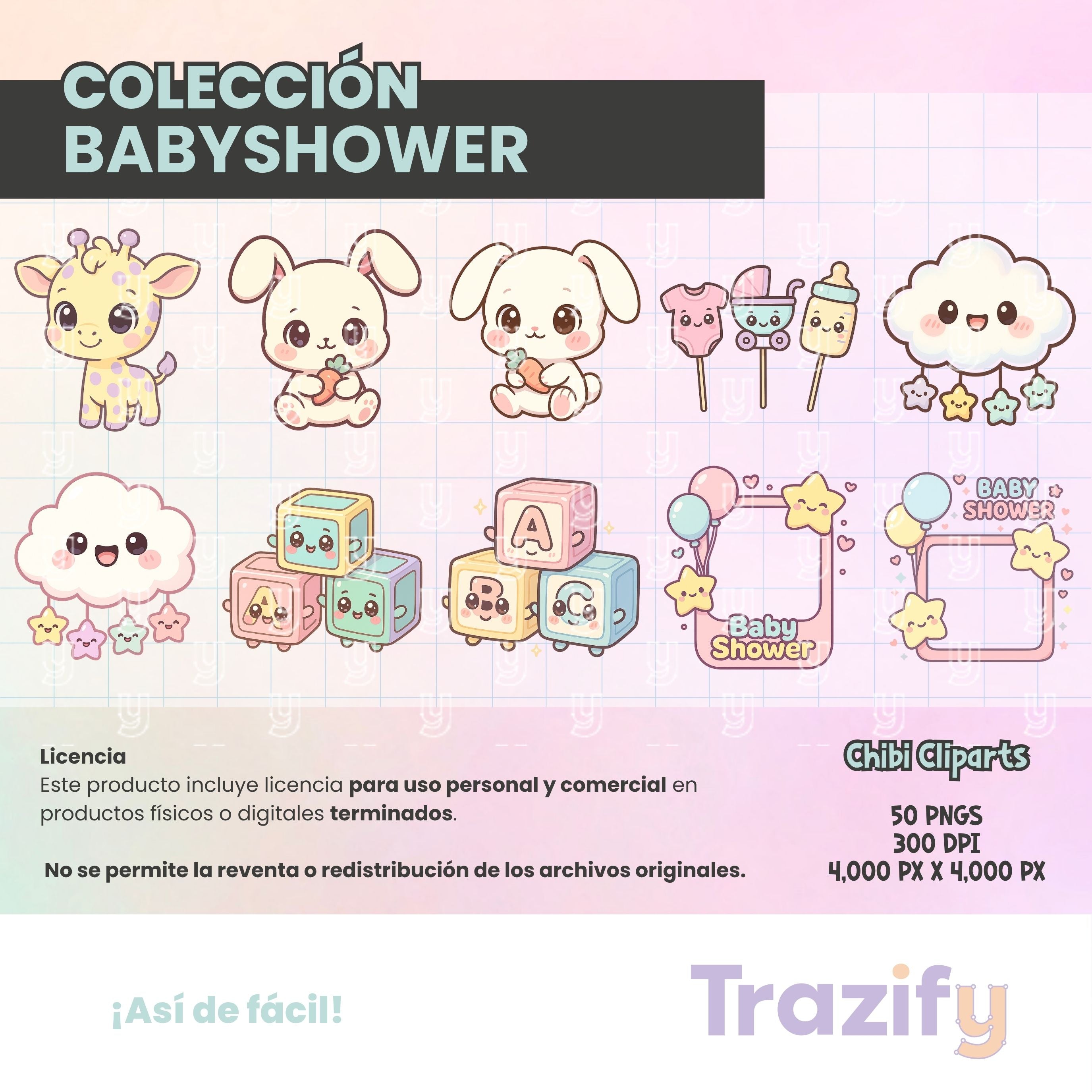 03 – Sweetness in Every Stroke – Babyshower Chibi Clipart Set