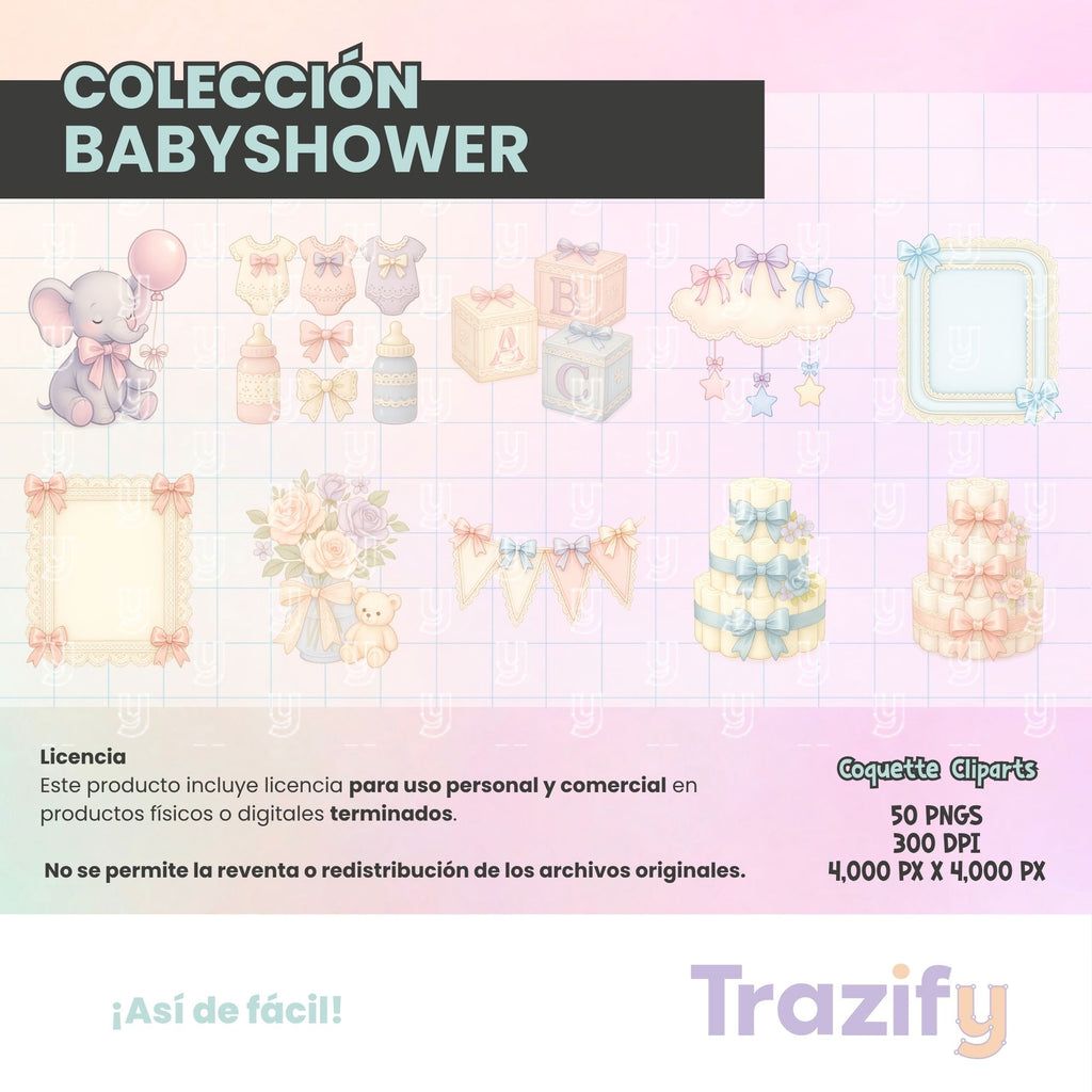 05 – Sweetness in Every Stroke – Babyshower Coquette Clipart Set