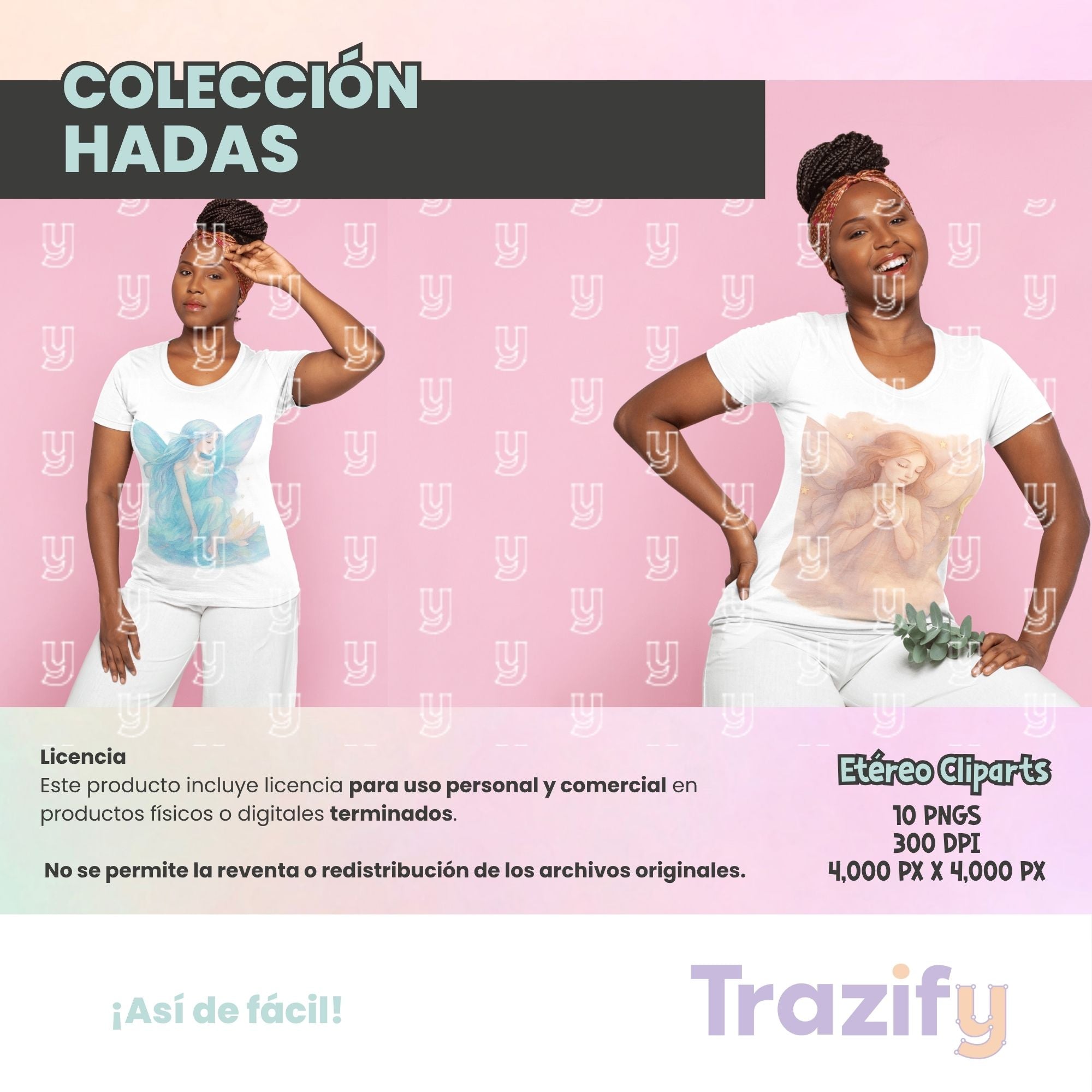 03 - Hadas - ACUARELA ETÉREA Cliparts Digitales