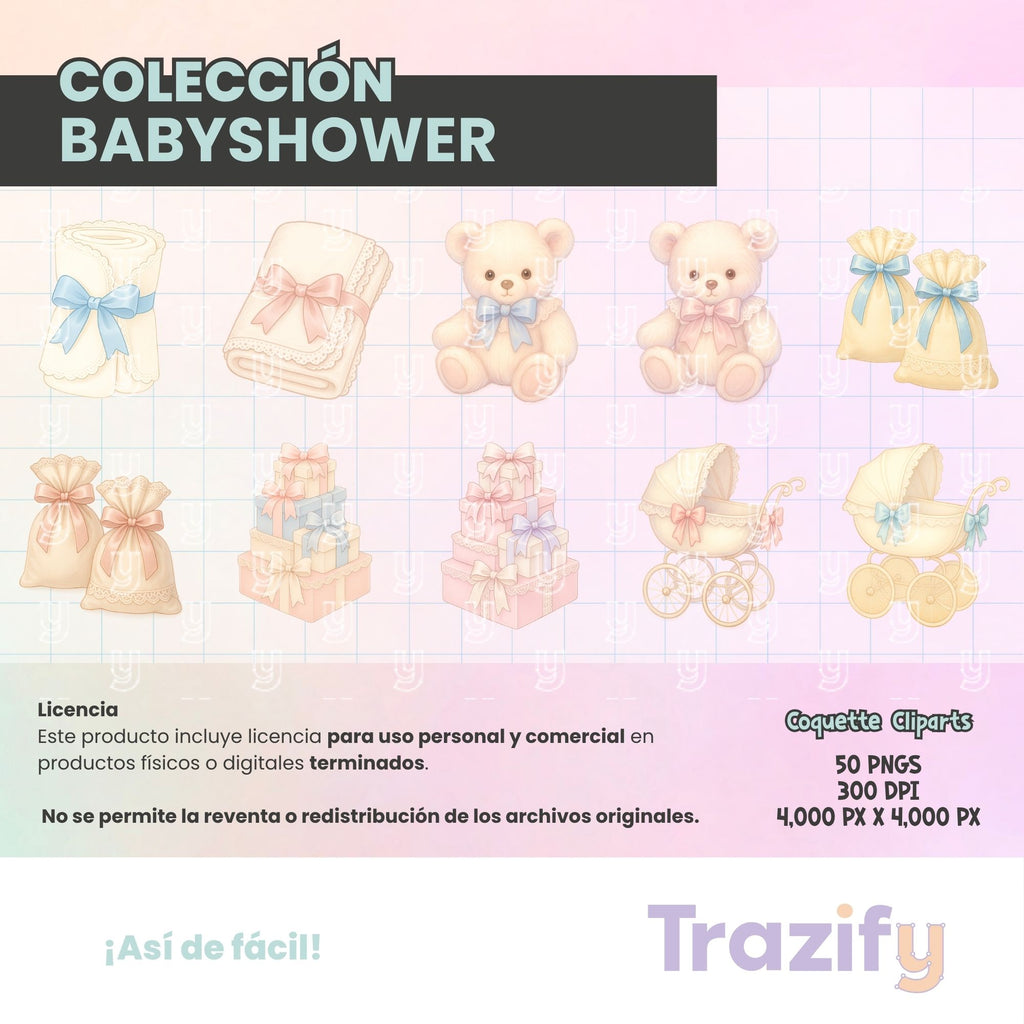 05 – Sweetness in Every Stroke – Babyshower Coquette Clipart Set