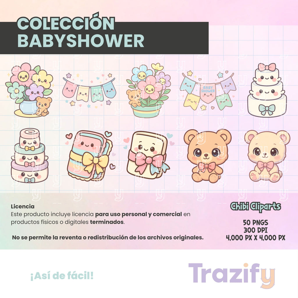 03 – Sweetness in Every Stroke – Babyshower Chibi Clipart Set