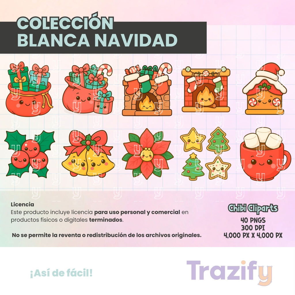 01 – White Christmas – Chibi Clipart Set