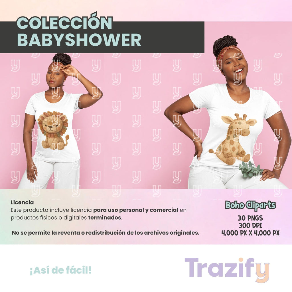 06 – Sweetness in Every Stroke – Babyshower Boho Clipart Set