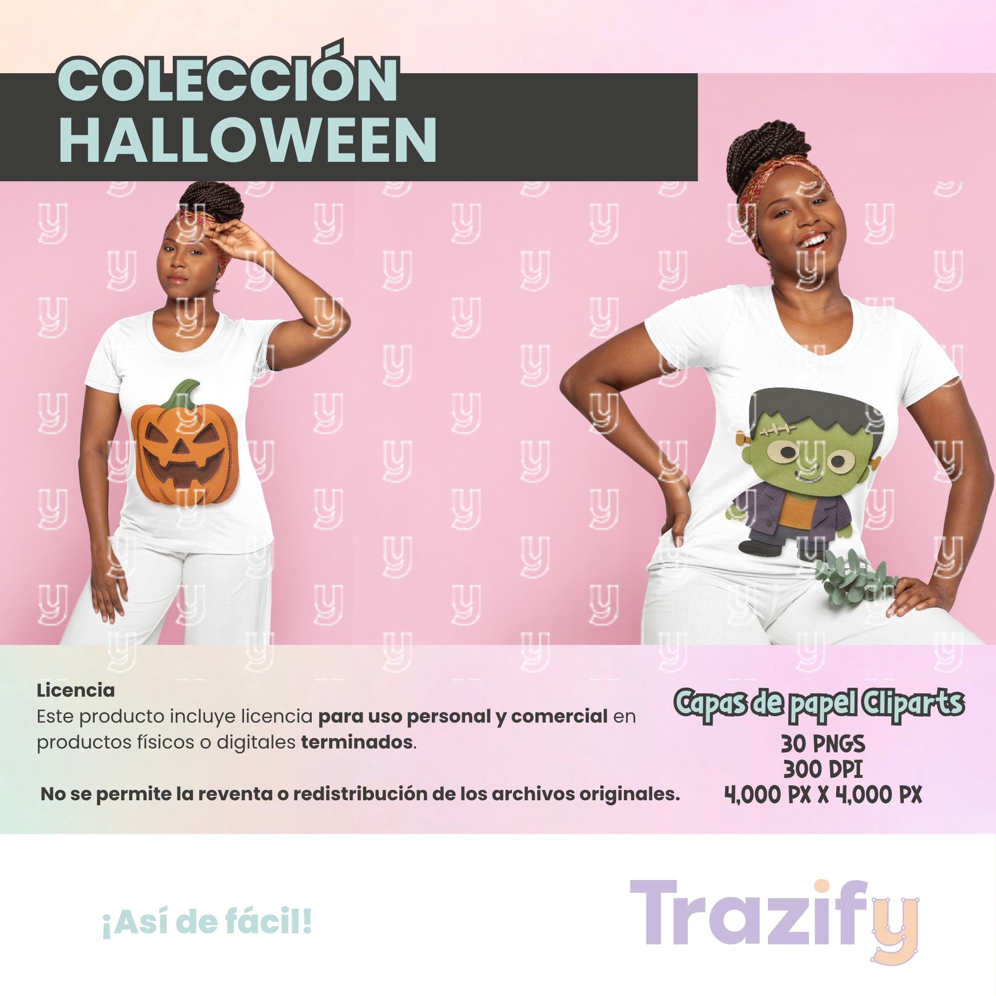 07 - Halloween - Capas de papel Cliparts Digitales