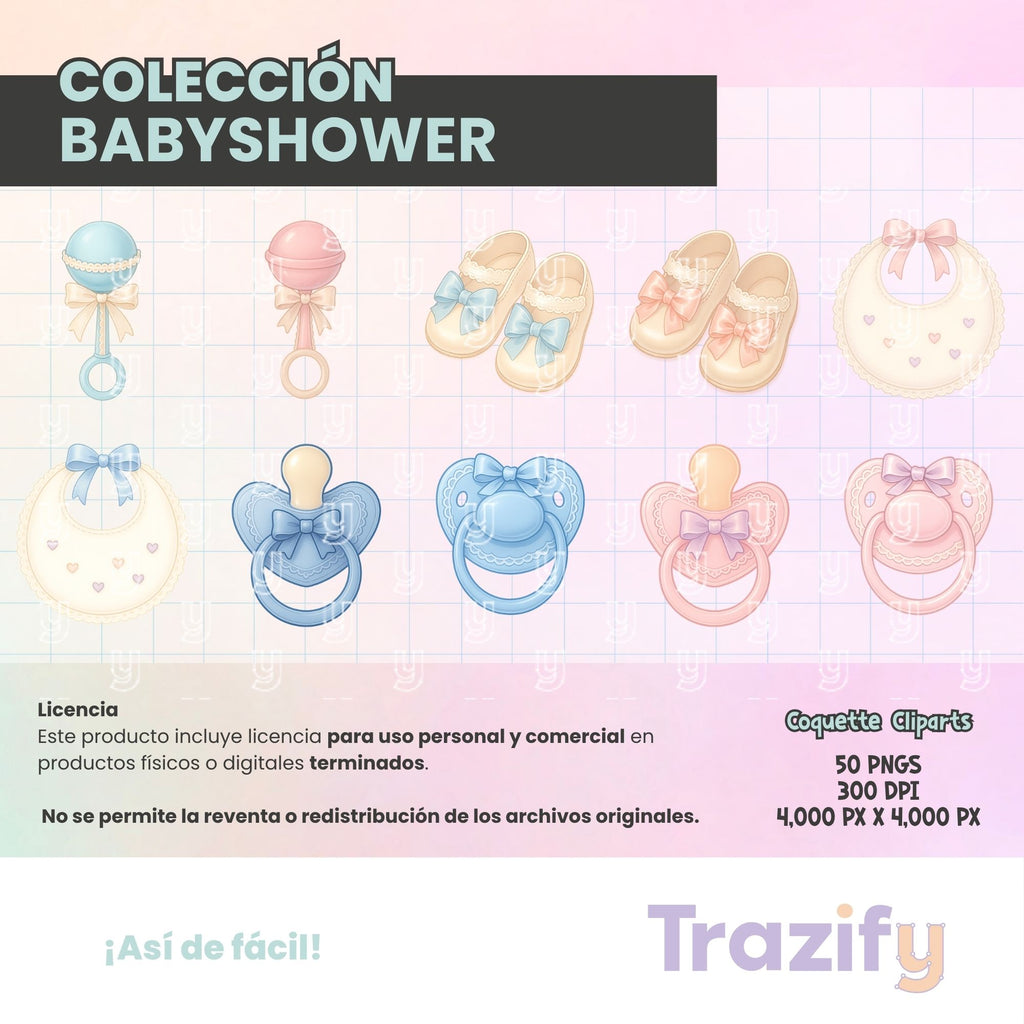 05 – Sweetness in Every Stroke – Babyshower Coquette Clipart Set