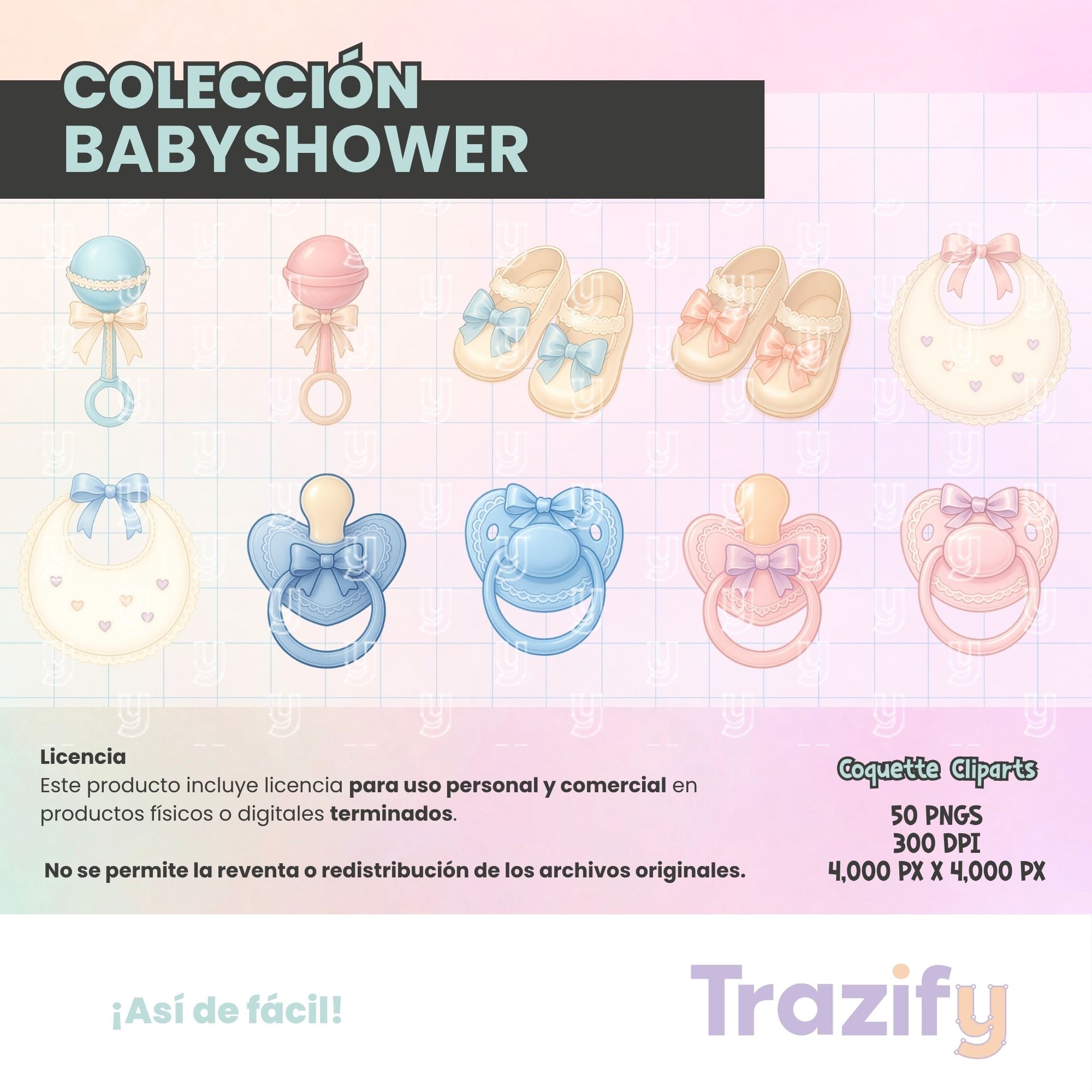 05 – Sweetness in Every Stroke – Babyshower Coquette Clipart Set