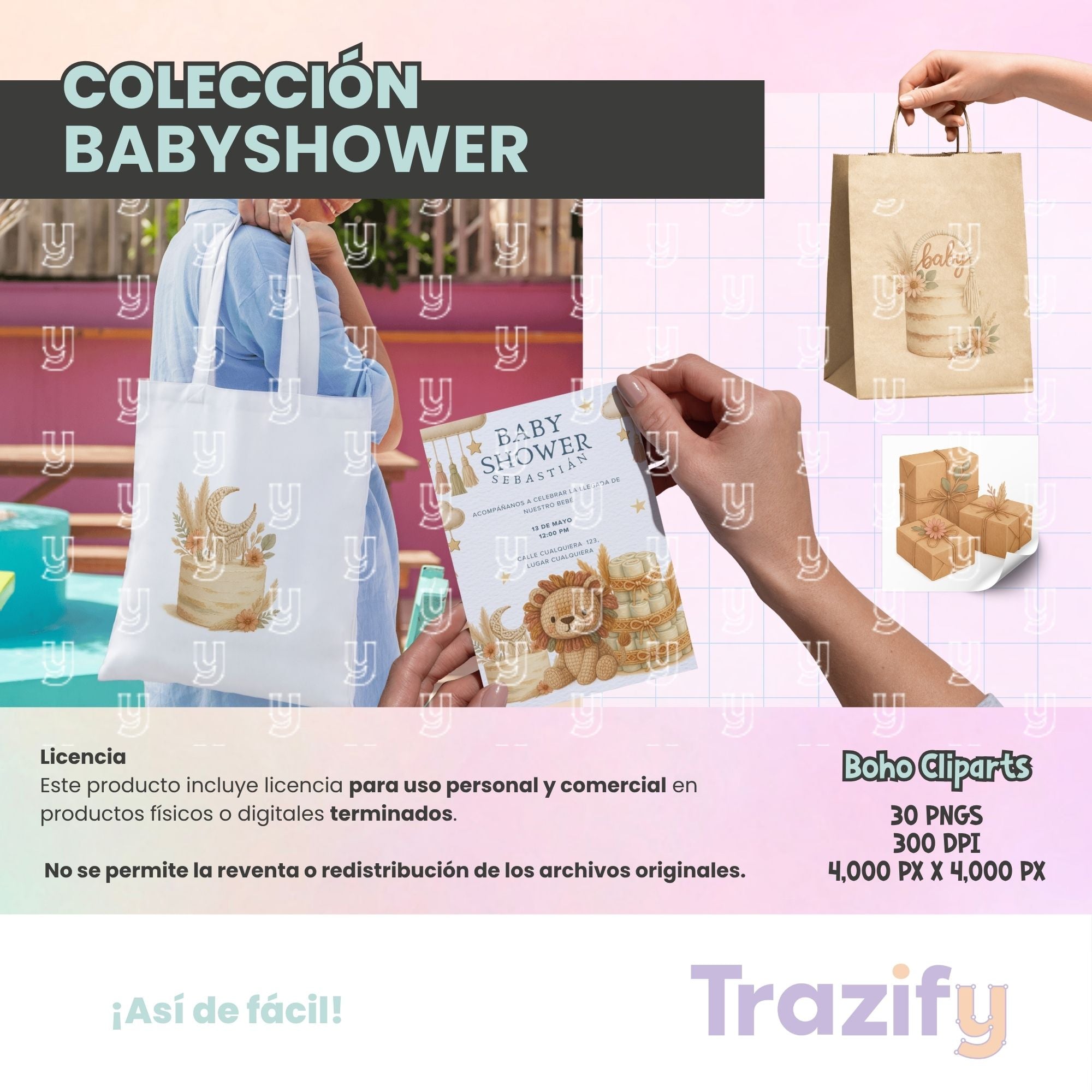 06 – Sweetness in Every Stroke – Babyshower Boho Clipart Set