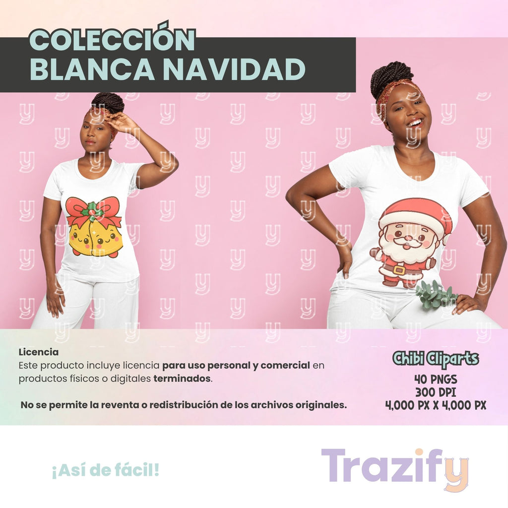 01 – White Christmas – Chibi Clipart Set