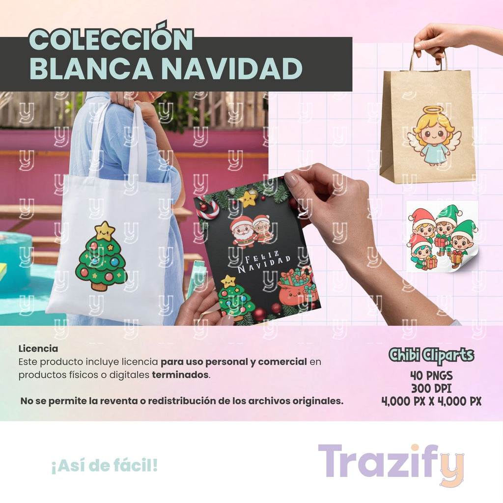 01 – White Christmas – Chibi Clipart Set