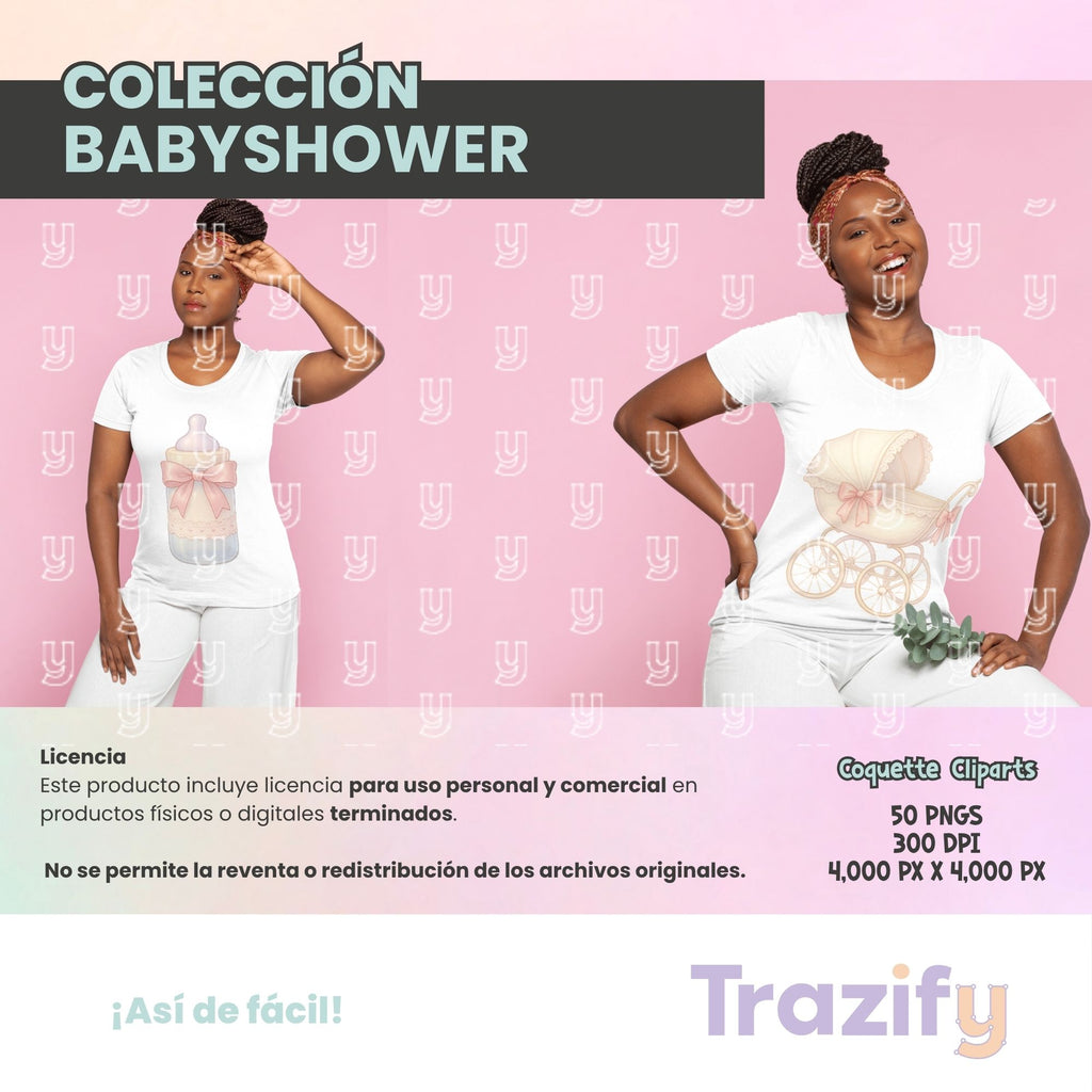 05 – Sweetness in Every Stroke – Babyshower Coquette Clipart Set