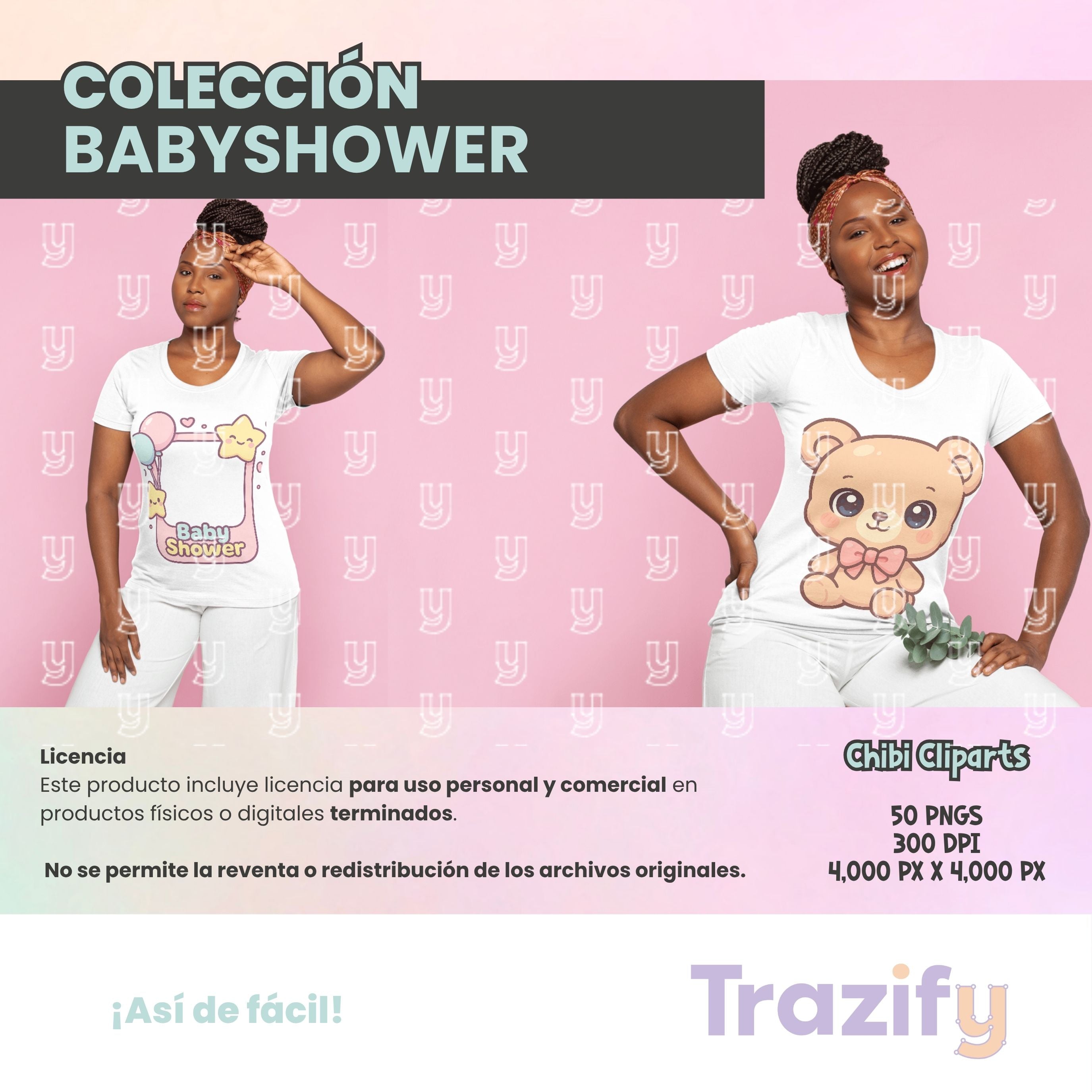 03 – Sweetness in Every Stroke – Babyshower Chibi Clipart Set