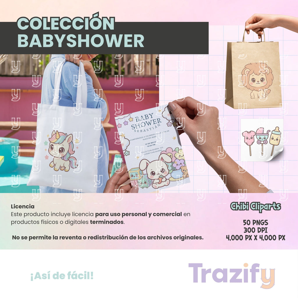 03 – Sweetness in Every Stroke – Babyshower Chibi Clipart Set